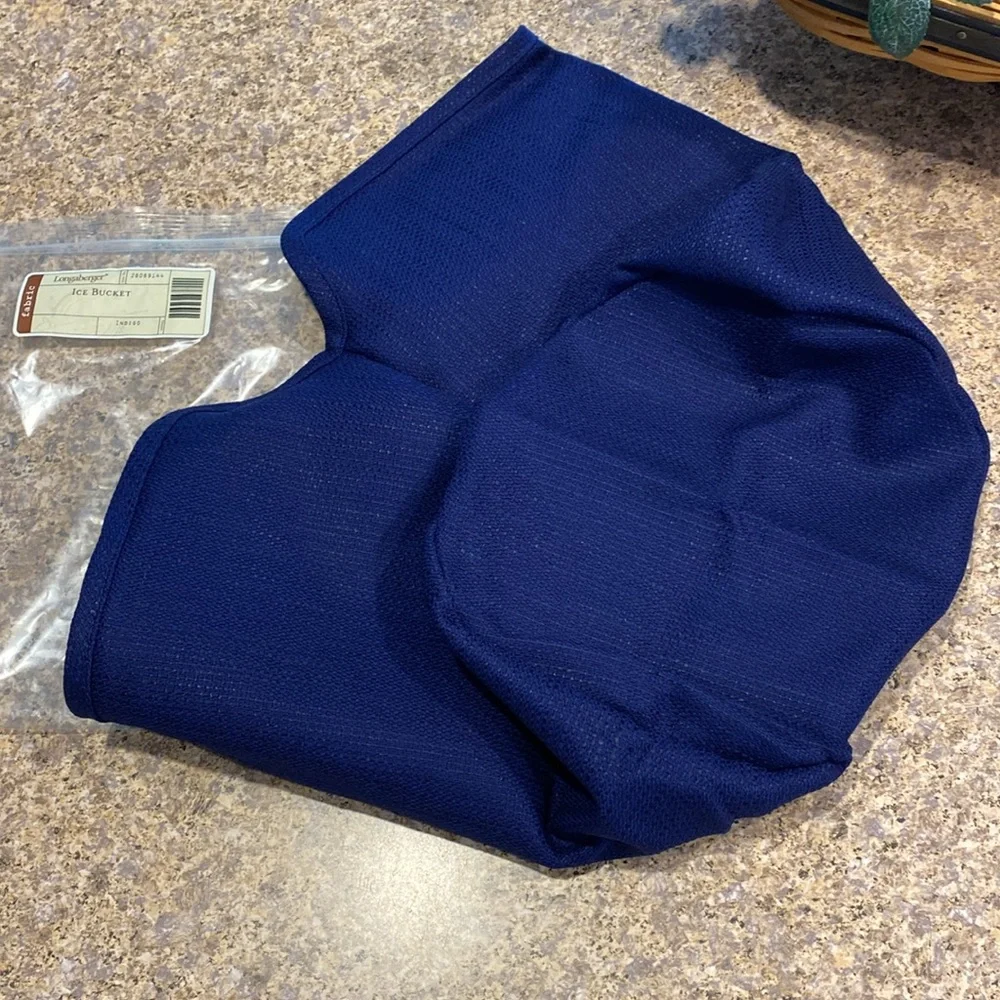 Longaberger Ice Bucket Fabric Liner Indigo Blue 28069144